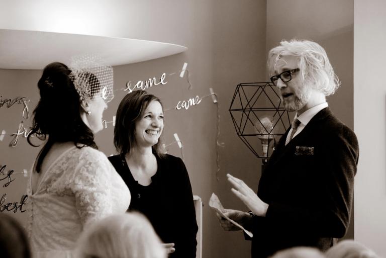 Mairi and Tom’s humanist wedding at their lovely flat in Edinburgh